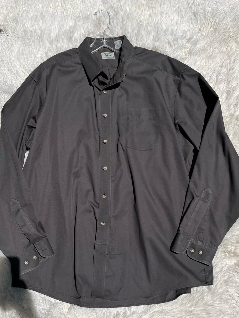 L.L. Bean Men's Dark Gray Long-Sleeve Button-Up Shirt
